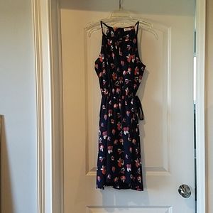 Navy blue patterned summer dress